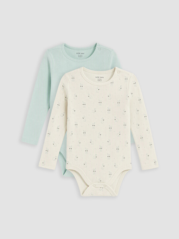 LCW baby Printed Baby Girls' Snap Body 2-pack