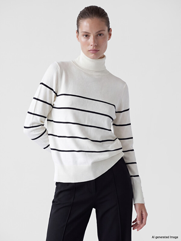 LCWAIKIKI Classic Woman Ecru Sweater
