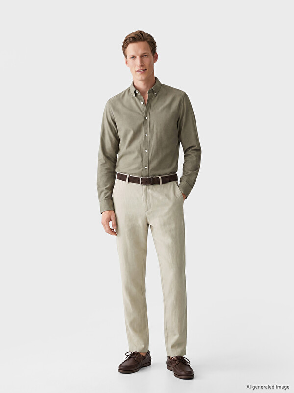 SOUTHBLUE Regular Fit Muške Pantalone od mešavine lana