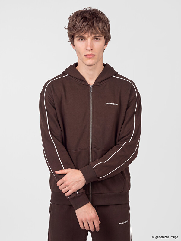 XSIDE Kapüşonlu Erkek Fermuarlı Sweatshirt