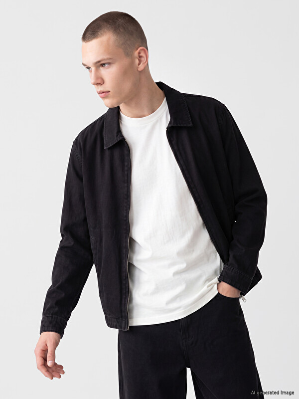 XSIDE Man Black Denim Jacket