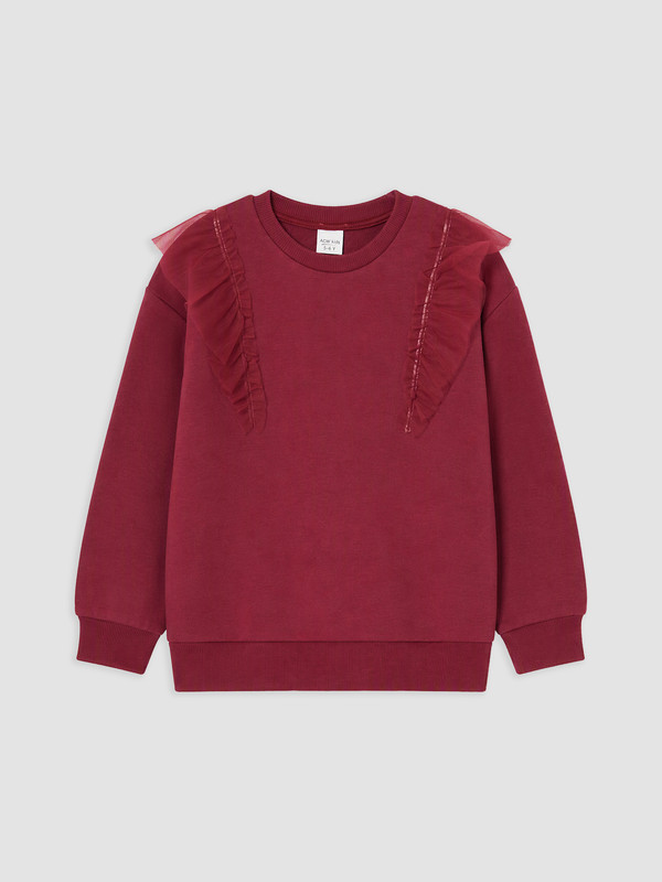 LCW Kids Fırfırlı Kız Çocuk Kalın Sweatshirt