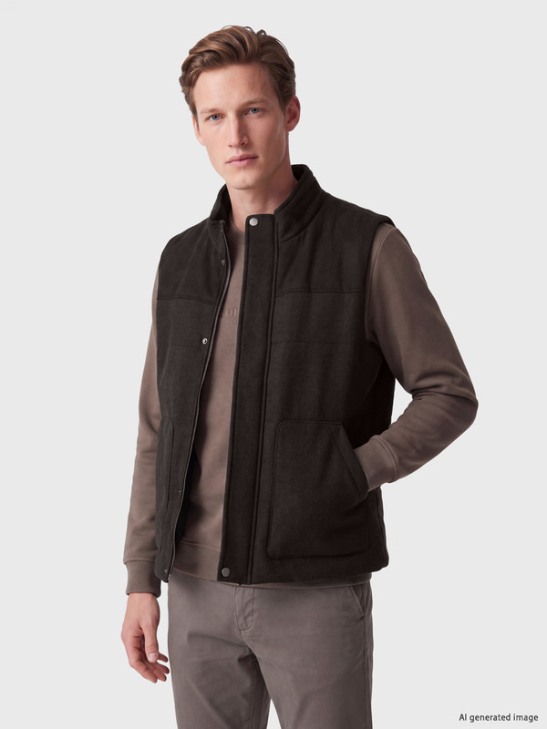 SOUTHBLUE Regular Fit Mock Neck Cachet Men's Puffer Gilet