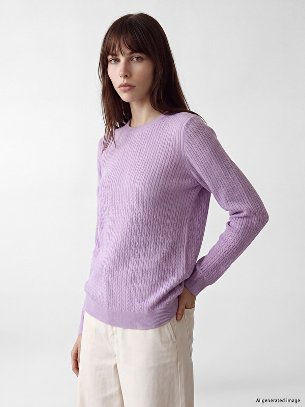 LCW EVERYDAY Crew Neck Patterned Women's Knitwear Sweater