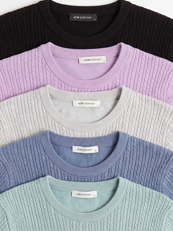 LCW EVERYDAY Crew Neck Patterned Women's Knitwear Sweater