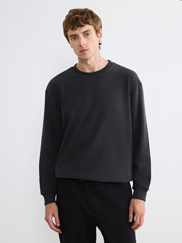 LCW Vision Regular Fit Bisiklet Yaka Erkek Sweatshirt