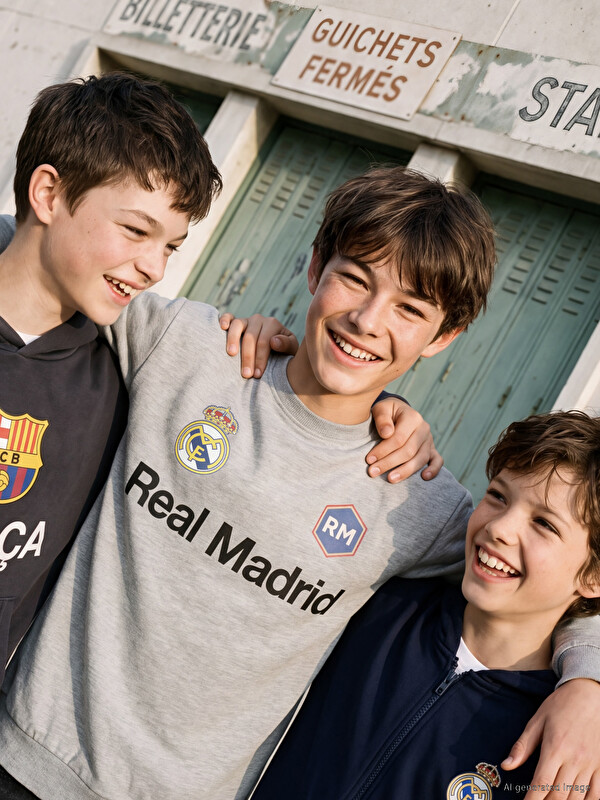 LCW Kids Свитшот с круглым вырезом с принтом Real Madrid для мальчиков