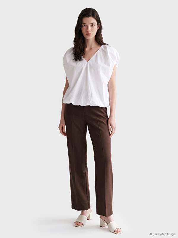 LCWAIKIKI Maternity Woman Brown Trousers