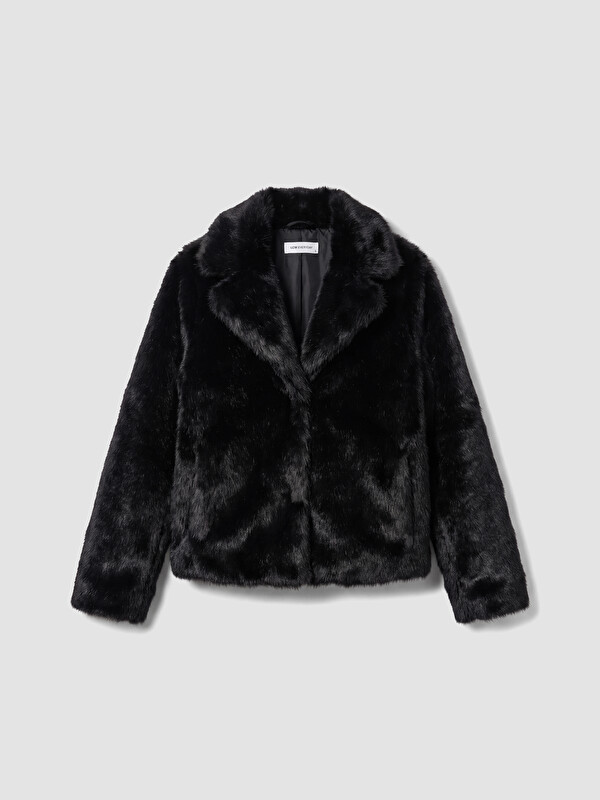 LCW EVERYDAY Lapel Collar Women's Fur Coat