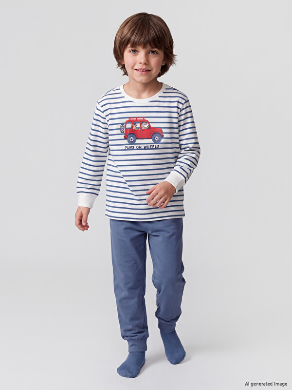 LCW Kids Crew Neck Boys' Pyjamas Set