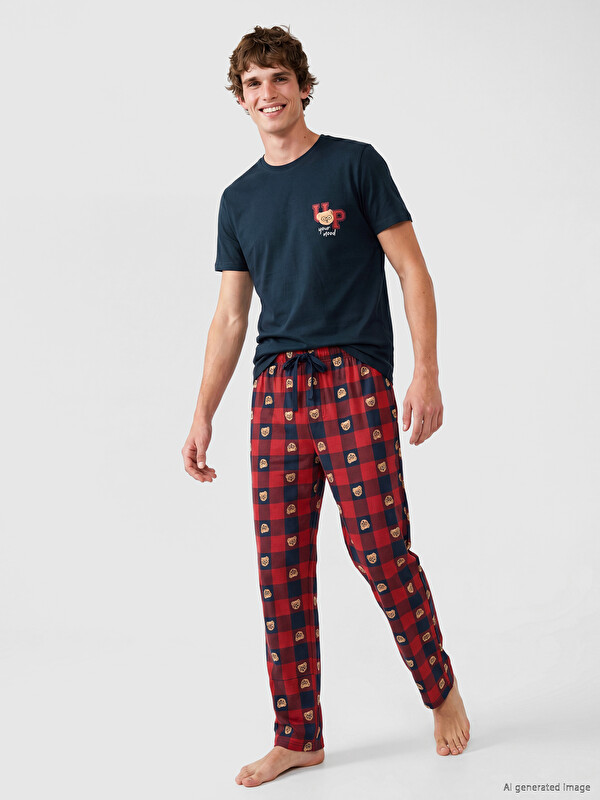 LC WAIKIKI Regular Fit Plaid Men's Pyjama Set