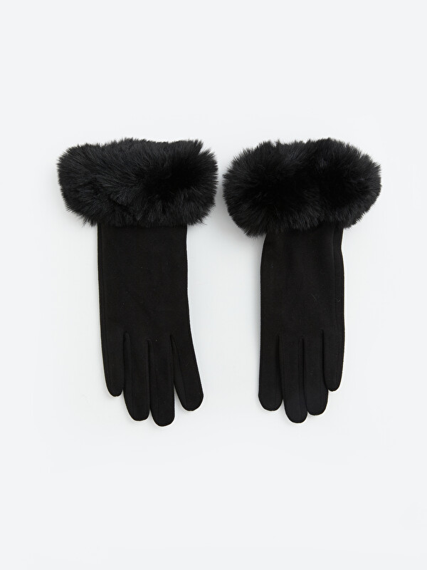 LCW ACCESSORIES Rukavice za ekran na dodir sa detaljem od umjetnog krzna za žene