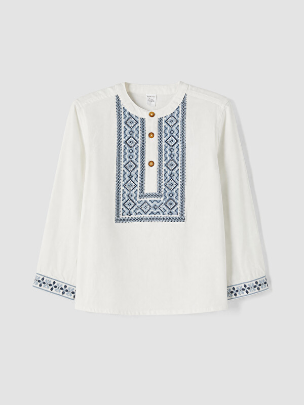LCW Kids Embroidered Gabardine Boys' Shirt