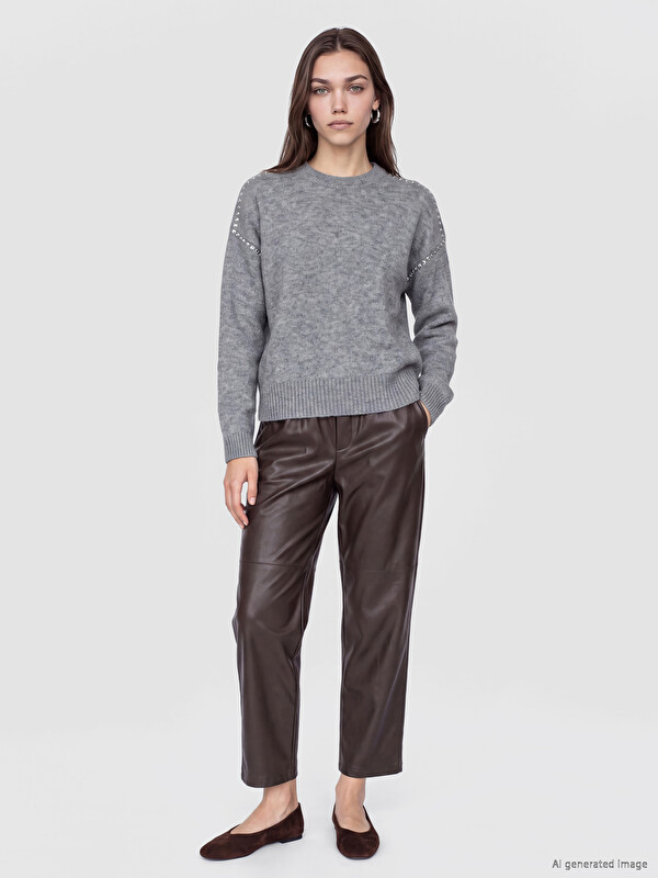 LCWAIKIKI Maternity Woman Brown Trousers