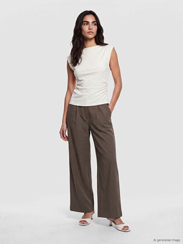 LCW Vision Pantalons de costume Kaki Femme