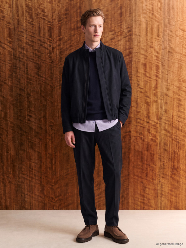 SOUTHBLUE Rgular Fit Wool Blended Men's Fabric Trousers