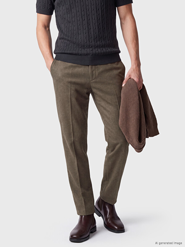 SOUTHBLUE Pantaloni din Țesătură Texturată pentru Bărbați, Croială Standard