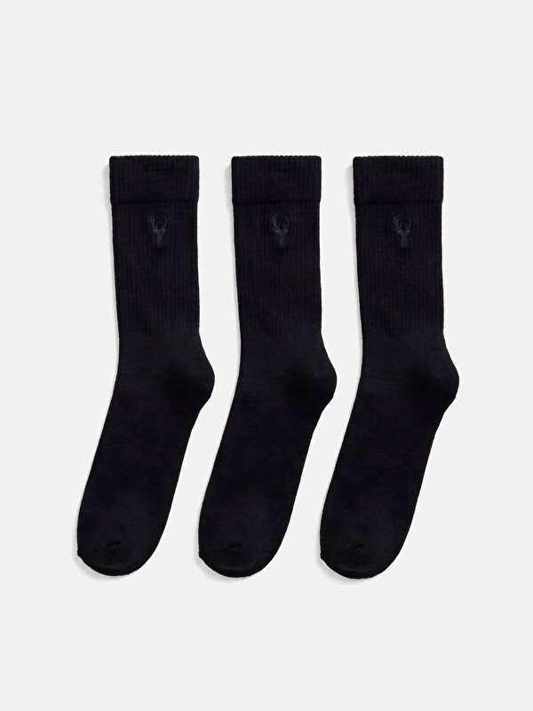 LCW ACCESSORIES Nakışlı Erkek Soket Çorap 3'lü Paket