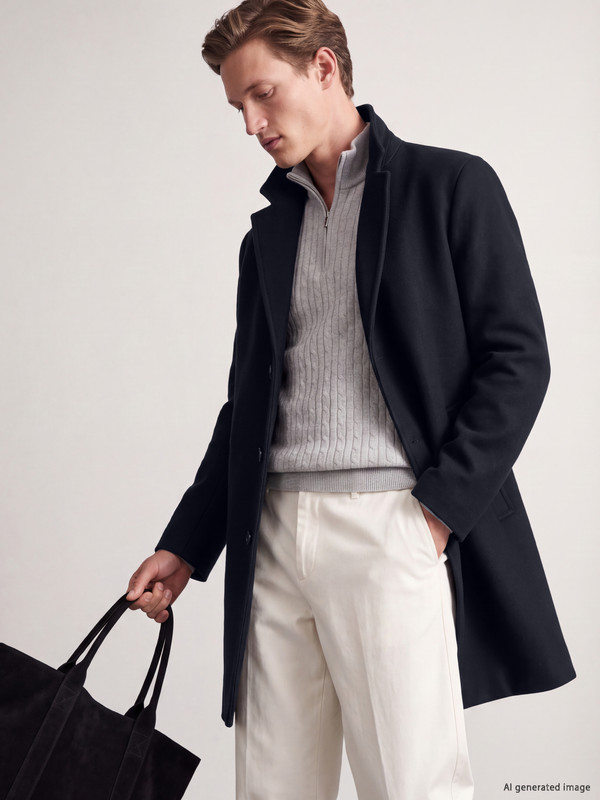 SOUTHBLUE Regular Fit Erkek Kaşe Kaban