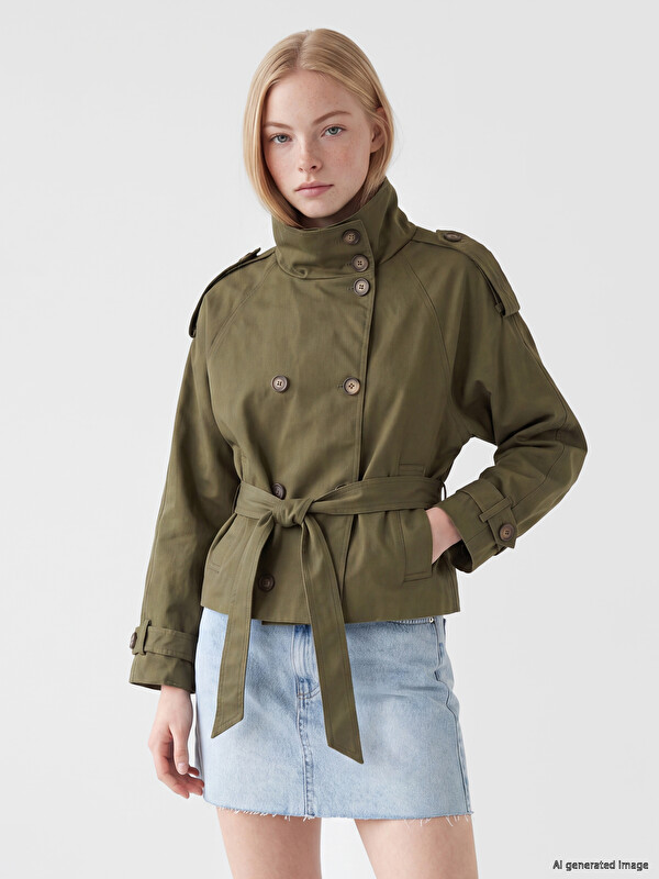 XSIDE Woman Khaki Trench Coat