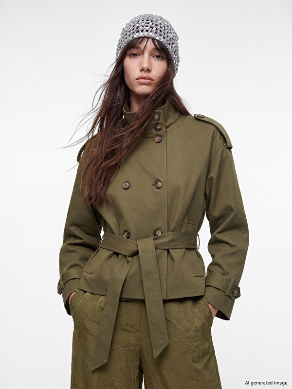 XSIDE Mock Neck Oversize Women's Trench Coat