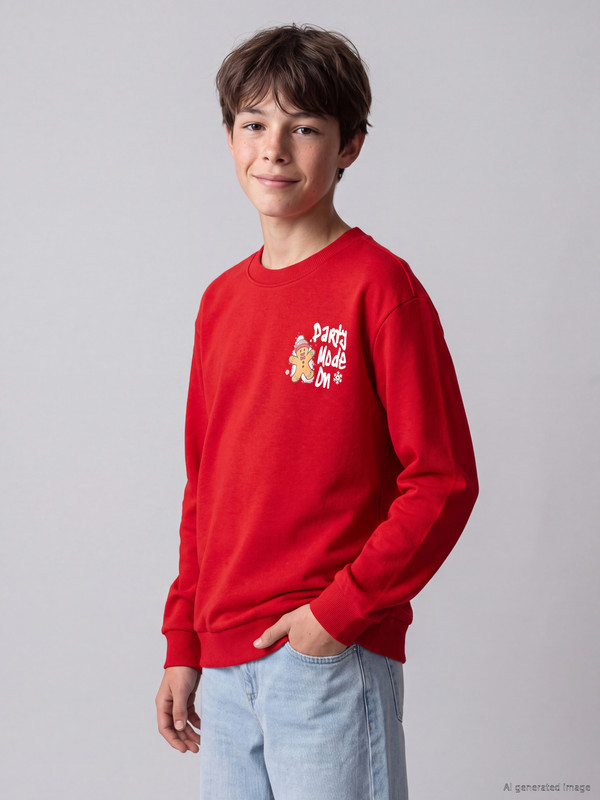 LCW Kids Crew Neck Printed Boys' Thick Sweatshirt