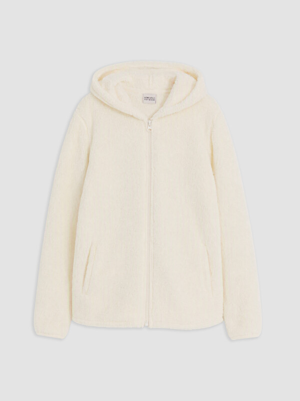 LCW Kids Kız Çocuk Pelüş Fermuarlı Sweatshirt