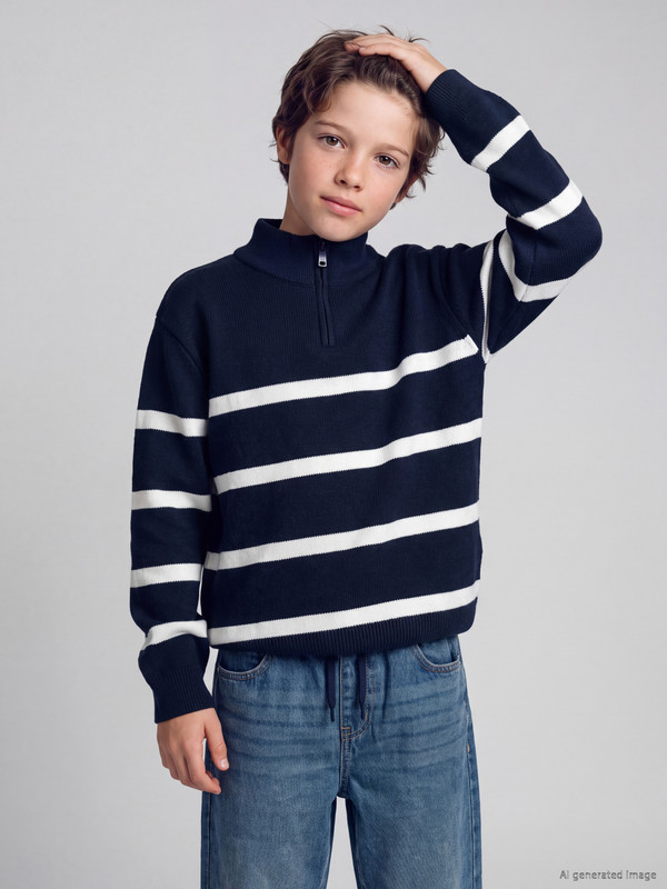 LCW Kids Pulovër triko me gjysmë golf për djem