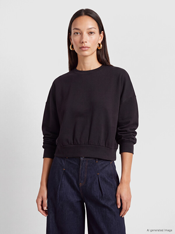 LC WAIKIKI Bisiklet Yaka Soft Touch Kadın Sweatshirt
