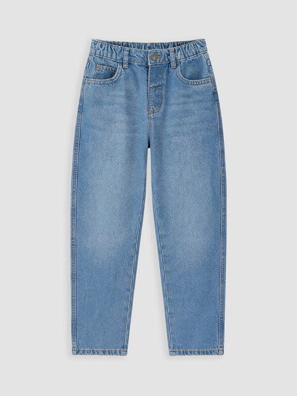 LCW Kids Baggy Fit Polar Astarlı Erkek Çocuk Jean Pantolon