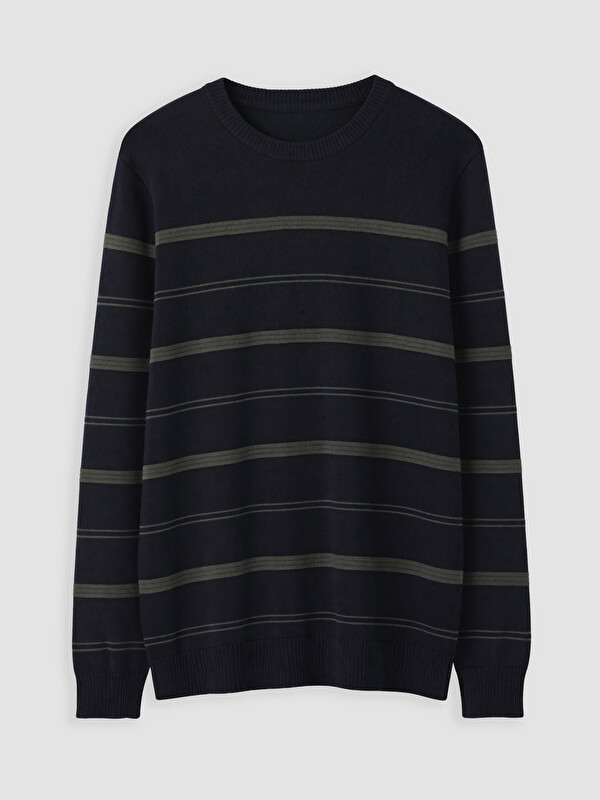 LCWAIKIKI Classic Crew Neck Striped Men's Knitwear Sweater