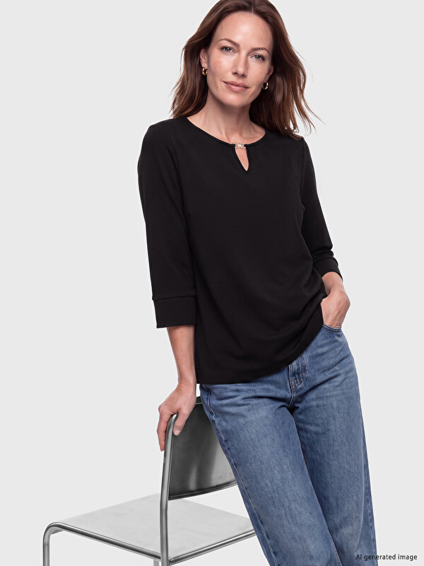 LCW Grace Woman Black Blouse