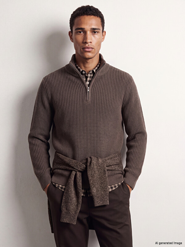 LCW Vision Mock Neck Men's Knitwear Sweater