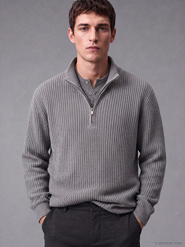 LCW Vision Mock Neck Men's Knitwear Sweater