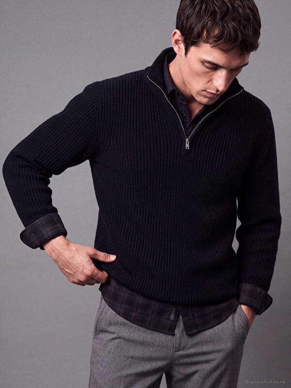 LCW Vision Mock Neck Men's Knitwear Sweater