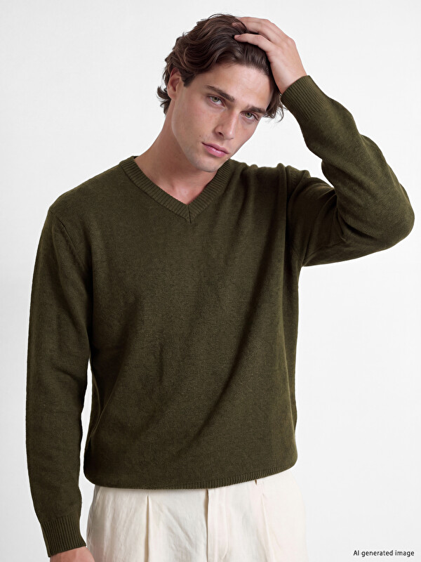 LCW Vision V Neck Men's Knitwear Sweater