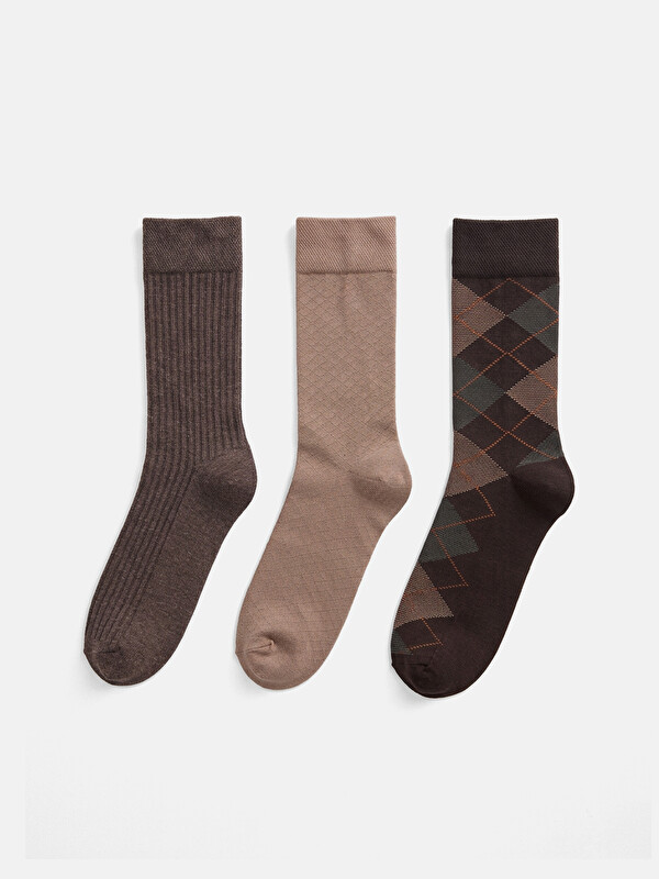 LCW ACCESSORIES Patterned Men's Ankle Socks 3-pack