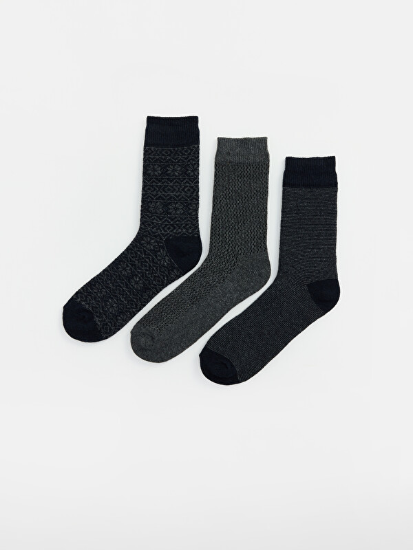 LCW ACCESSORIES 3's Patterned Men's Ankle Socks