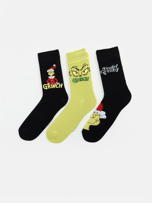 LCW ACCESSORIES Κοντές Κάλτσες Grinch με Εκτύπωση για άνδρες, 3 τεμάχια