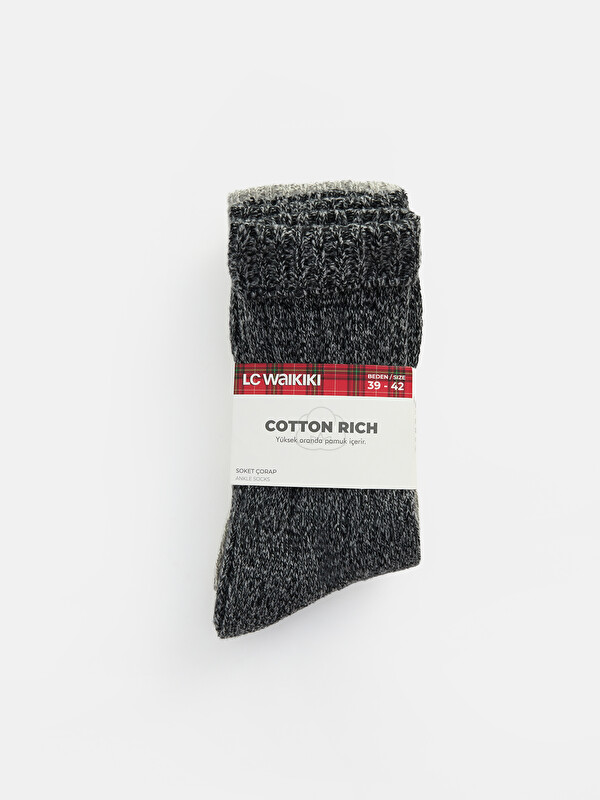 LCW ACCESSORIES Gerippte Strukturierte Herren-Knöchelsocken 2er-Pack