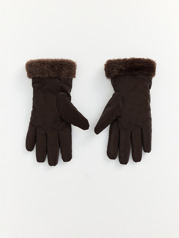 LCW ACCESSORIES Wrist Faux Fur Detailed Women's Glove