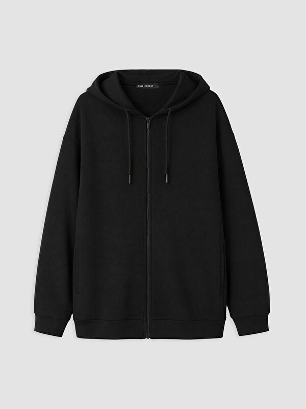 LCW Modest Дамски суитшърт с цип Soft Touch