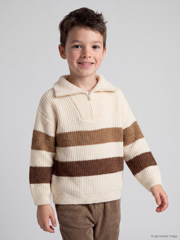 LCW Kids Zip Collar Boys' Knitwear Sweater