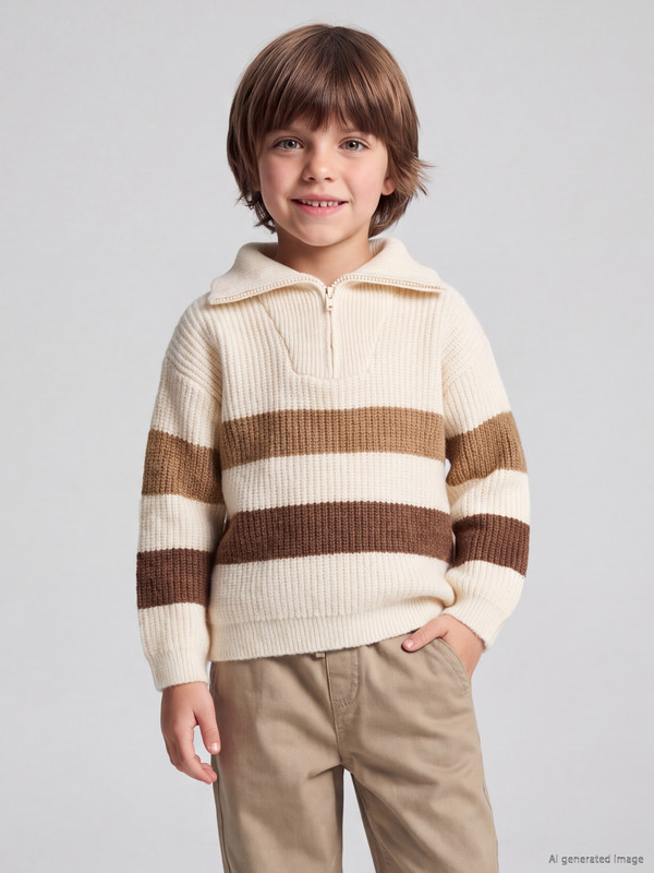 LCW Kids Zip Collar Boys' Knitwear Sweater