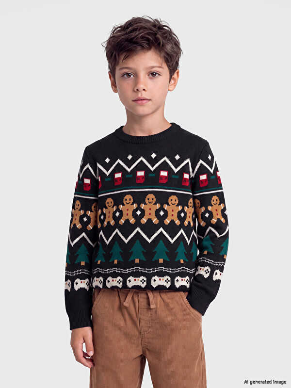 LCW Kids Bisiklet Yaka Erkek Çocuk Kazak