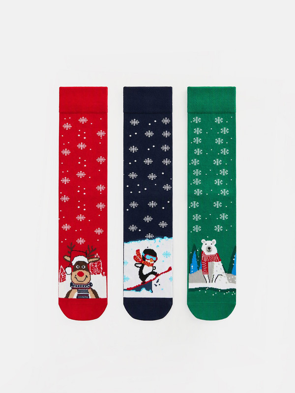 LCW ACCESSORIES New Year Themed Men's Ankle Socks 3-pack