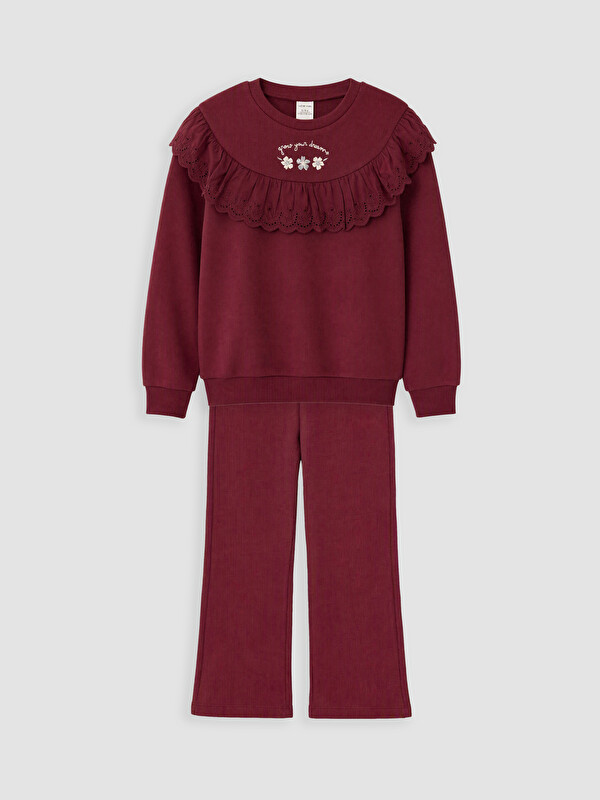 LCW Kids Girl Bordeaux Set