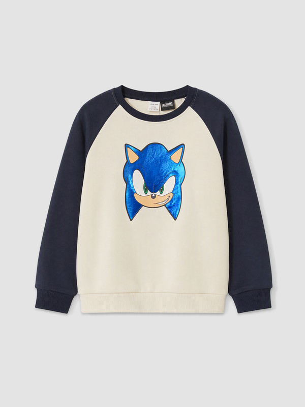 LCW Kids Sonic Baskılı Erkek Çocuk Kalın Sweatshirt