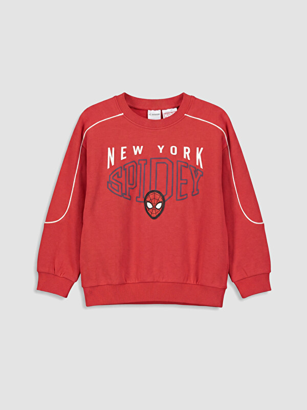 LCW Kids Spider-Man Nakışlı Erkek Çocuk Sweatshirt