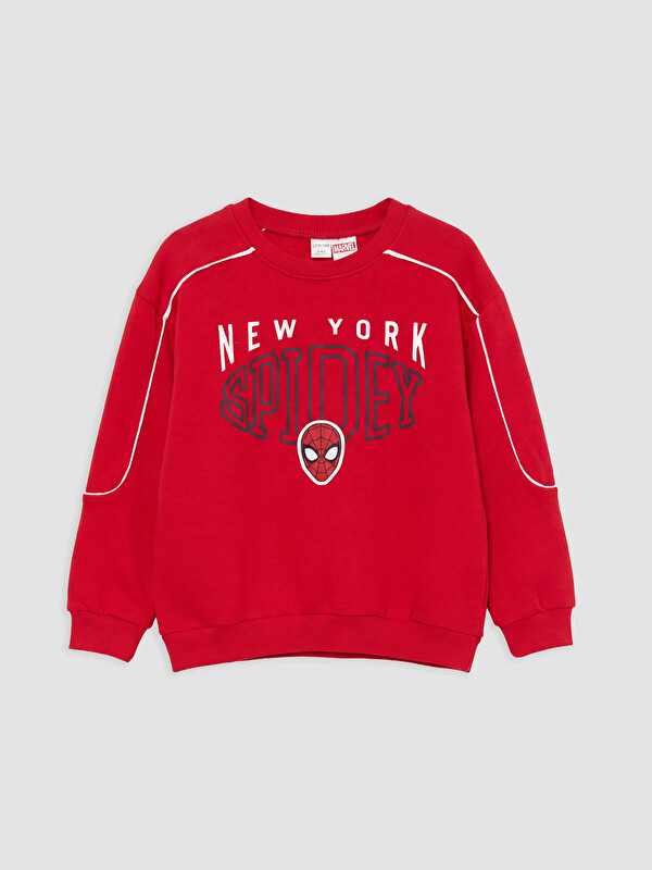 LCW Kids Spider-Man Nakışlı Erkek Çocuk Sweatshirt